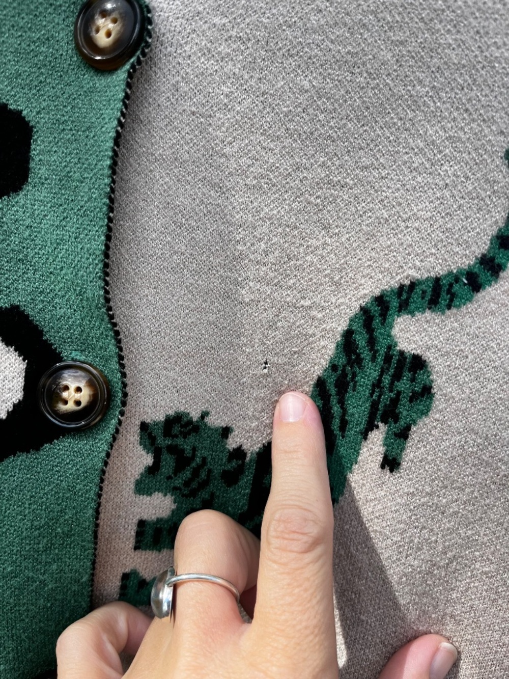 Colourblock Tiger and Leopard Spots Knit Cardigan - Picture 4 of 6